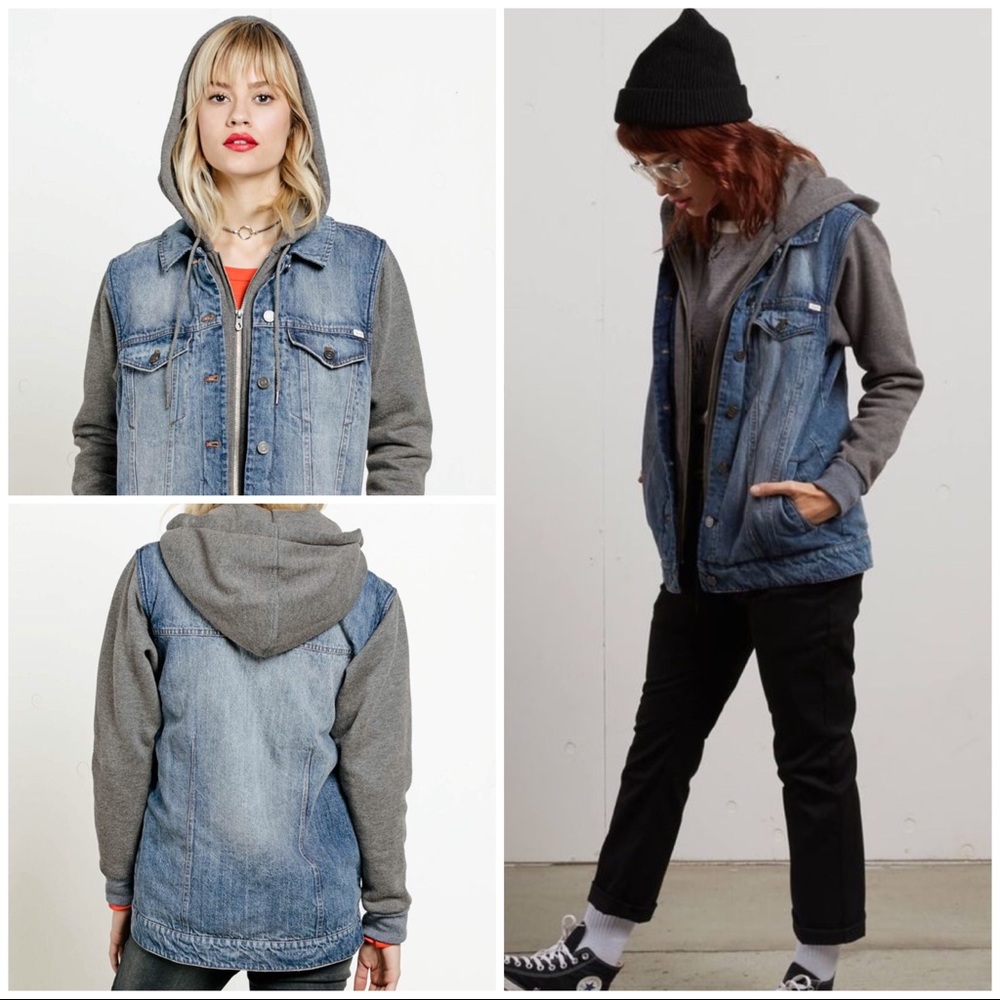 Volcom Lean N Mean Hooded Denim Jacket - Picture 8 of 8